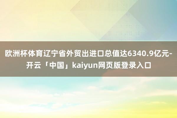 欧洲杯体育辽宁省外贸出进口总值达6340.9亿元-开云「中国」kaiyun网页版登录入口